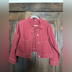 Red jean jacket